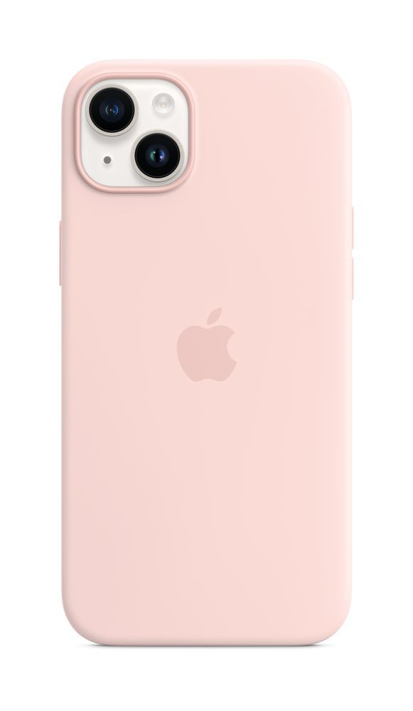iPhone 14 Plus Silicone Case with MagSafe - Chalk Pink