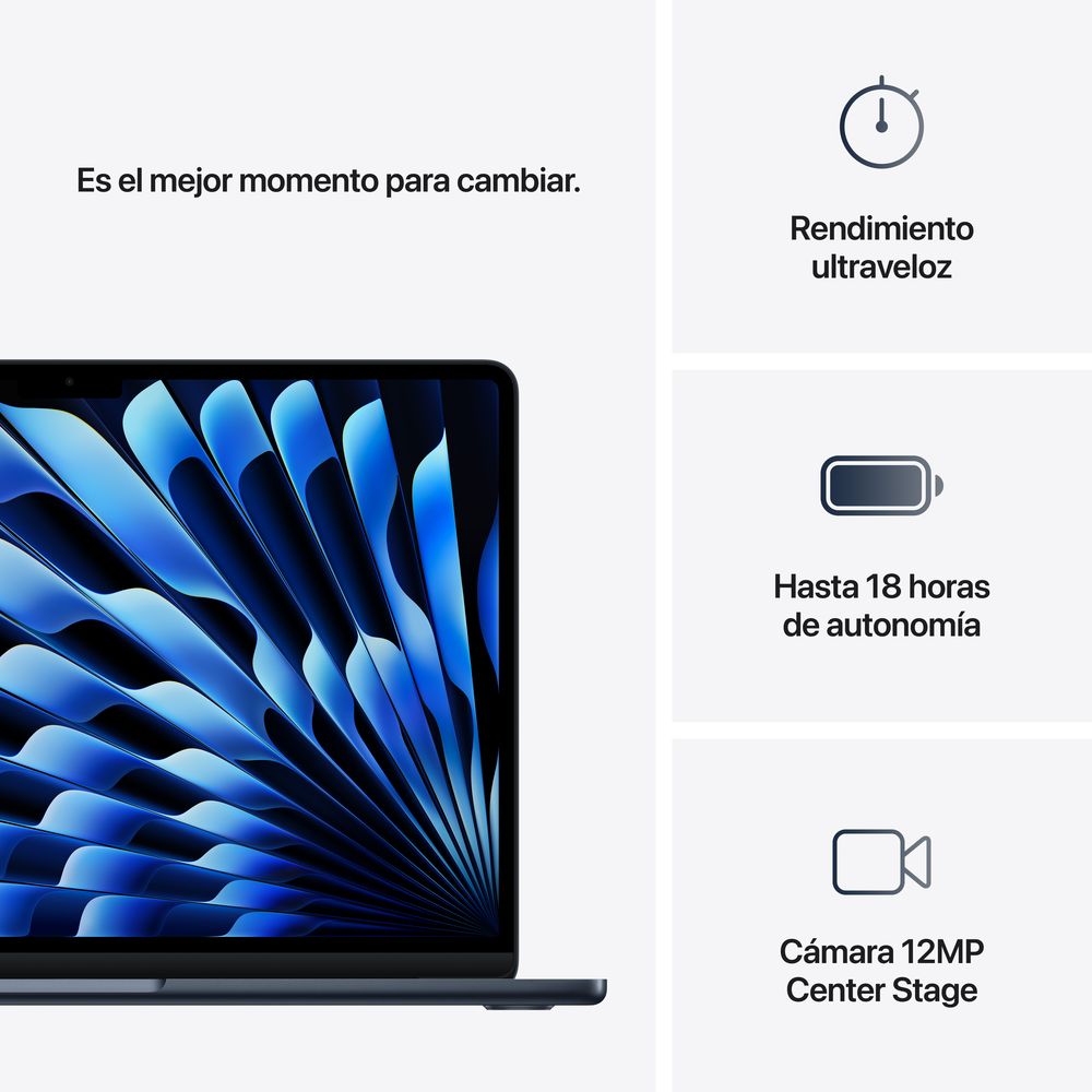 13-inch MacBook Air: Apple M4 chip with 10-core CPU and 8-core GPU, 16GB, 256GB SSD - Midnight - Imagen 10