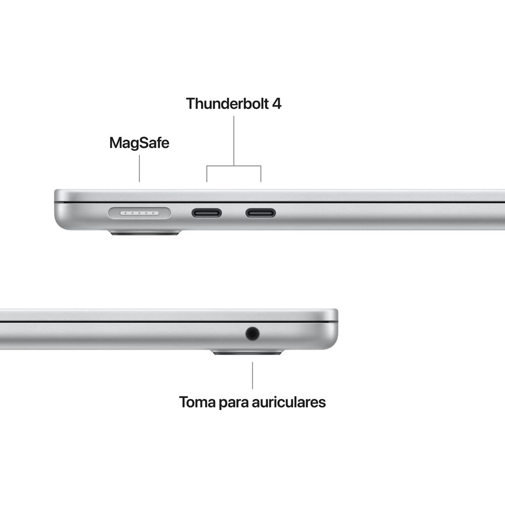 13-inch MacBook Air: Apple M4 chip with 10-core CPU and 8-core GPU, 16GB, 256GB SSD - Silver - Imagen 7