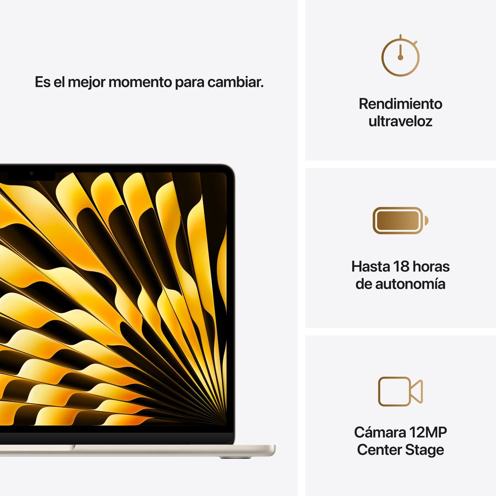 13-inch MacBook Air: Apple M4 chip with 10-core CPU and 8-core GPU, 16GB, 256GB SSD - Starlight - Imagen 10