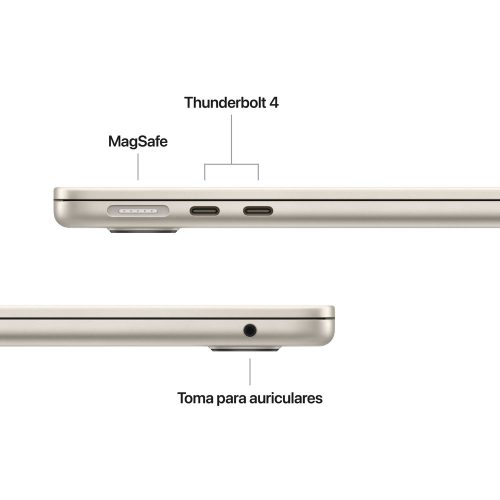 13-inch MacBook Air: Apple M4 chip with 10-core CPU and 10-core GPU, 24GB, 512GB SSD - Starlight - Imagen 7