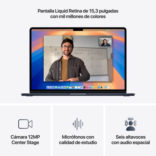 15-inch MacBook Air: Apple M4 chip with 10-core CPU and 10-core GPU, 24GB, 512GB SSD - Midnight - Imagen 5