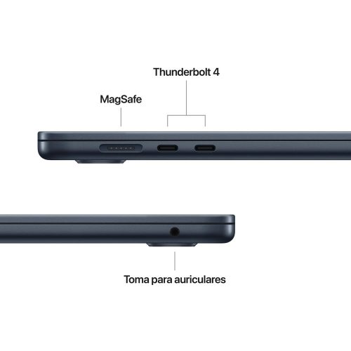 15-inch MacBook Air: Apple M4 chip with 10-core CPU and 10-core GPU, 24GB, 512GB SSD - Midnight - Imagen 7