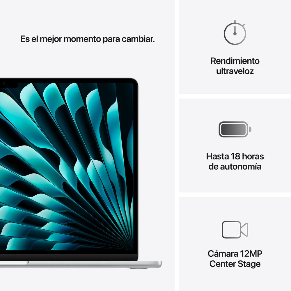 15-inch MacBook Air: Apple M4 chip with 10-core CPU and 10-core GPU, 24GB, 512GB SSD - Silver - Imagen 10