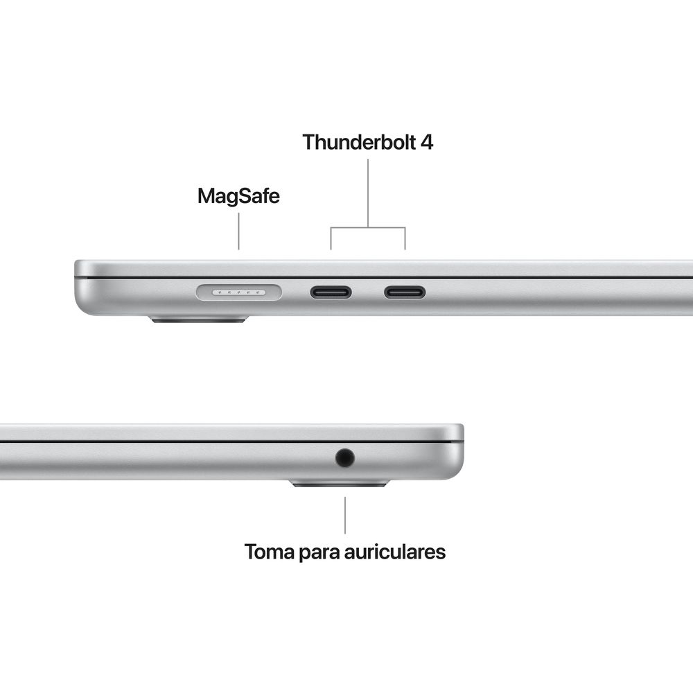 15-inch MacBook Air: Apple M4 chip with 10-core CPU and 10-core GPU, 24GB, 512GB SSD - Silver - Imagen 7