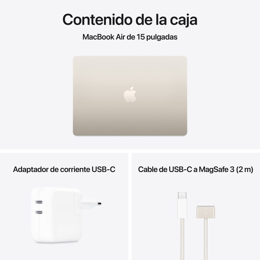 15-inch MacBook Air: Apple M4 chip with 10-core CPU and 10-core GPU, 24GB, 512GB SSD - Starlight - Imagen 11