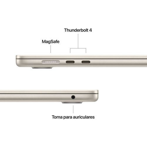 15-inch MacBook Air: Apple M4 chip with 10-core CPU and 10-core GPU, 16GB, 512GB SSD - Starlight - Imagen 7