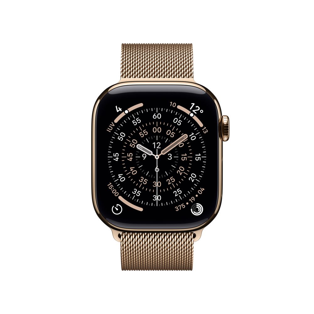 Apple Watch Series 11 GPS + Cellular 42mm Gold Titanium Case with Gold Milanese Loop - Imagen 2