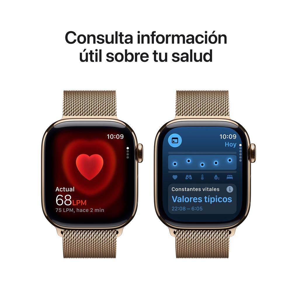 Apple Watch Series 11 GPS + Cellular 42mm Gold Titanium Case with Gold Milanese Loop - Imagen 5