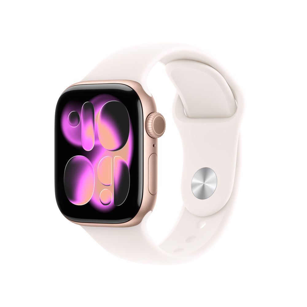 Apple Watch Series 11 GPS + Cellular 42mm Rose Gold Aluminium Case with Light Blush Sport Band - M/L