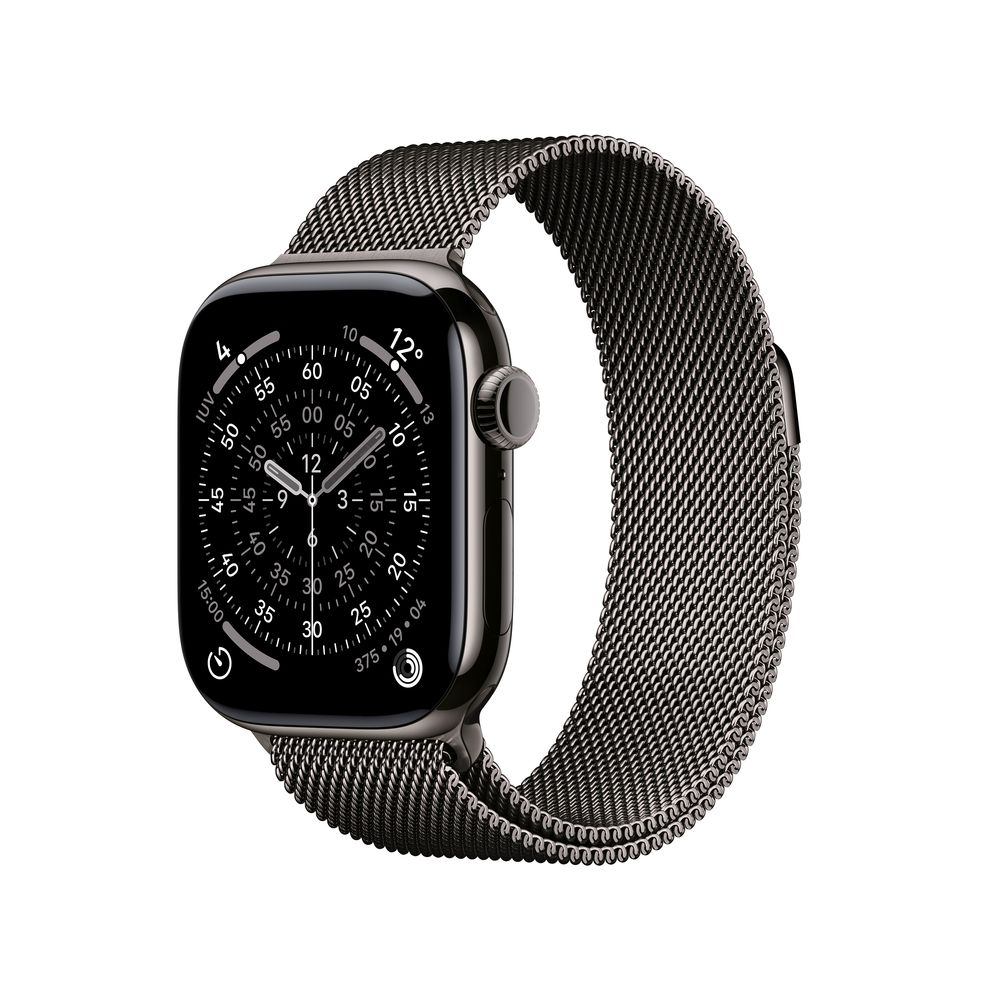 Apple Watch Series 11 GPS + Cellular 42mm Slate Titanium Case with Slate Milanese Loop