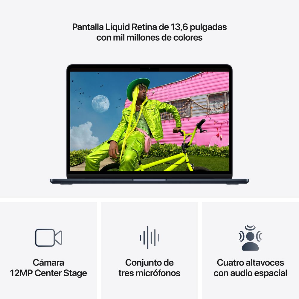 13-inch MacBook Air: Apple M5 chip with 10_core CPU and 10_core GPU, 24GB, 1TB SSD - Midnight - Imagen 5