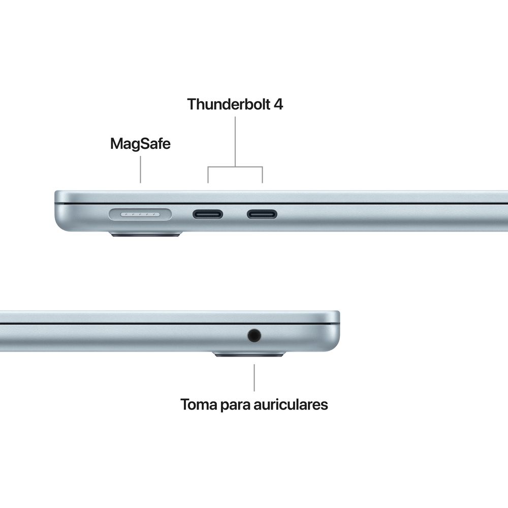 13-inch MacBook Air: Apple M5 chip with 10_core CPU and 10_core GPU, 24GB, 1TB SSD - Sky Blue - Imagen 6