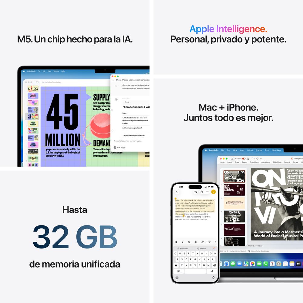 13-inch MacBook Air: Apple M5 chip with 10_core CPU and 10_core GPU, 24GB, 1TB SSD - Sky Blue - Imagen 8