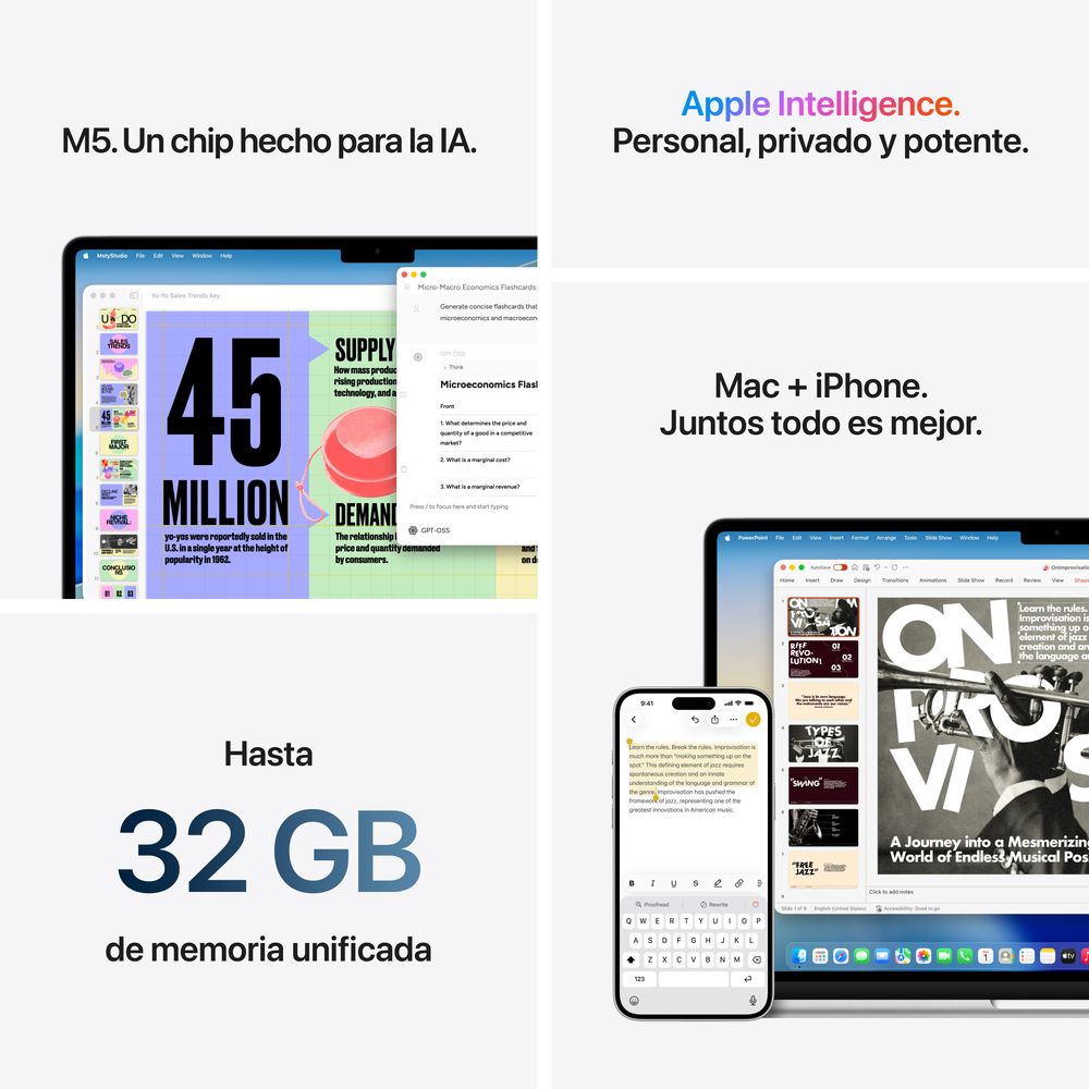 15-inch MacBook Air: Apple M5 chip with 10_core CPU and 10_core GPU, 16GB, 512GB SSD - Sky Blue - Imagen 8