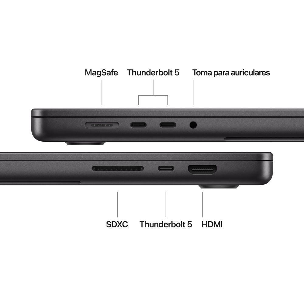 16-inch MacBook Pro: Apple M5 Max chip with 18_core CPU and 32_core GPU, 36GB, 2TB SSD - Space Black - Imagen 7