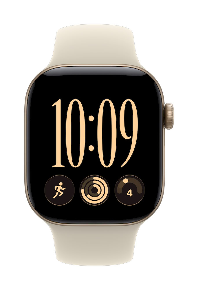 Apple Watch Series 12 GPS 42mm — Caja de aluminio Dorado claro con correa deportiva Arena — M/L - Imagen 2