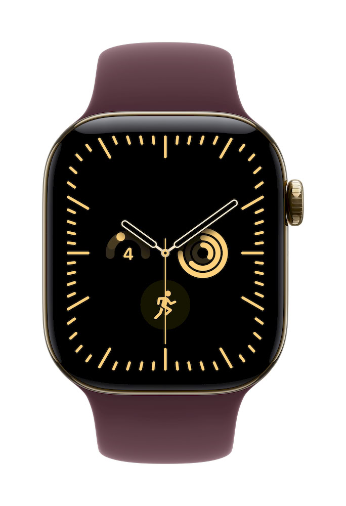 Apple Watch Series 12 GPS + Cellular 42mm — Caja de titanio Oro radiante con correa deportiva Burdeos — M/L - Imagen 2