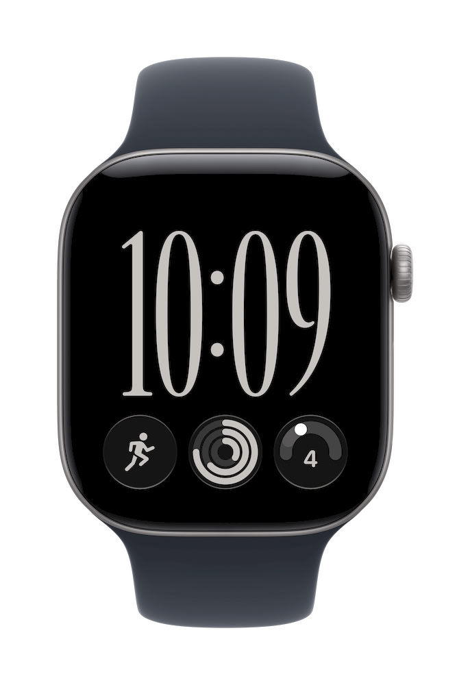 Apple Watch Series 12 GPS + Cellular 46mm — Caja de aluminio Gris espacial con correa deportiva Azul marino — M/L - Imagen 2