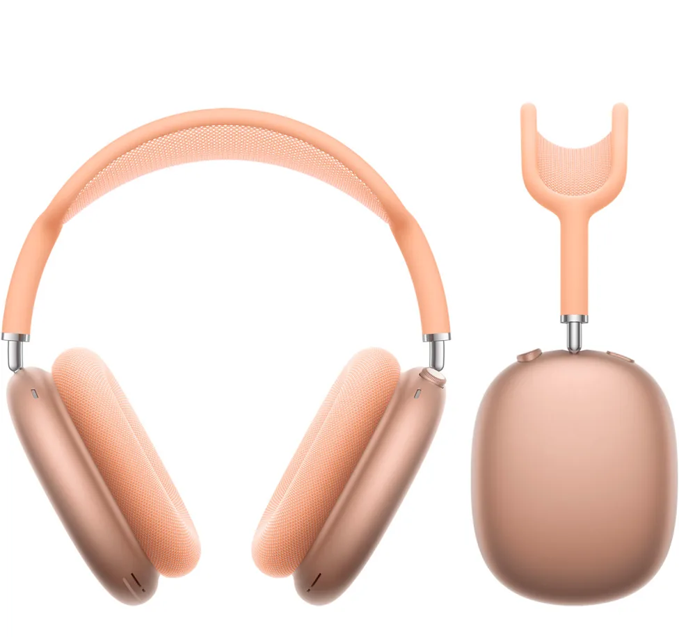 AirPods Max 2 en Naranja, vista frontal y lateral