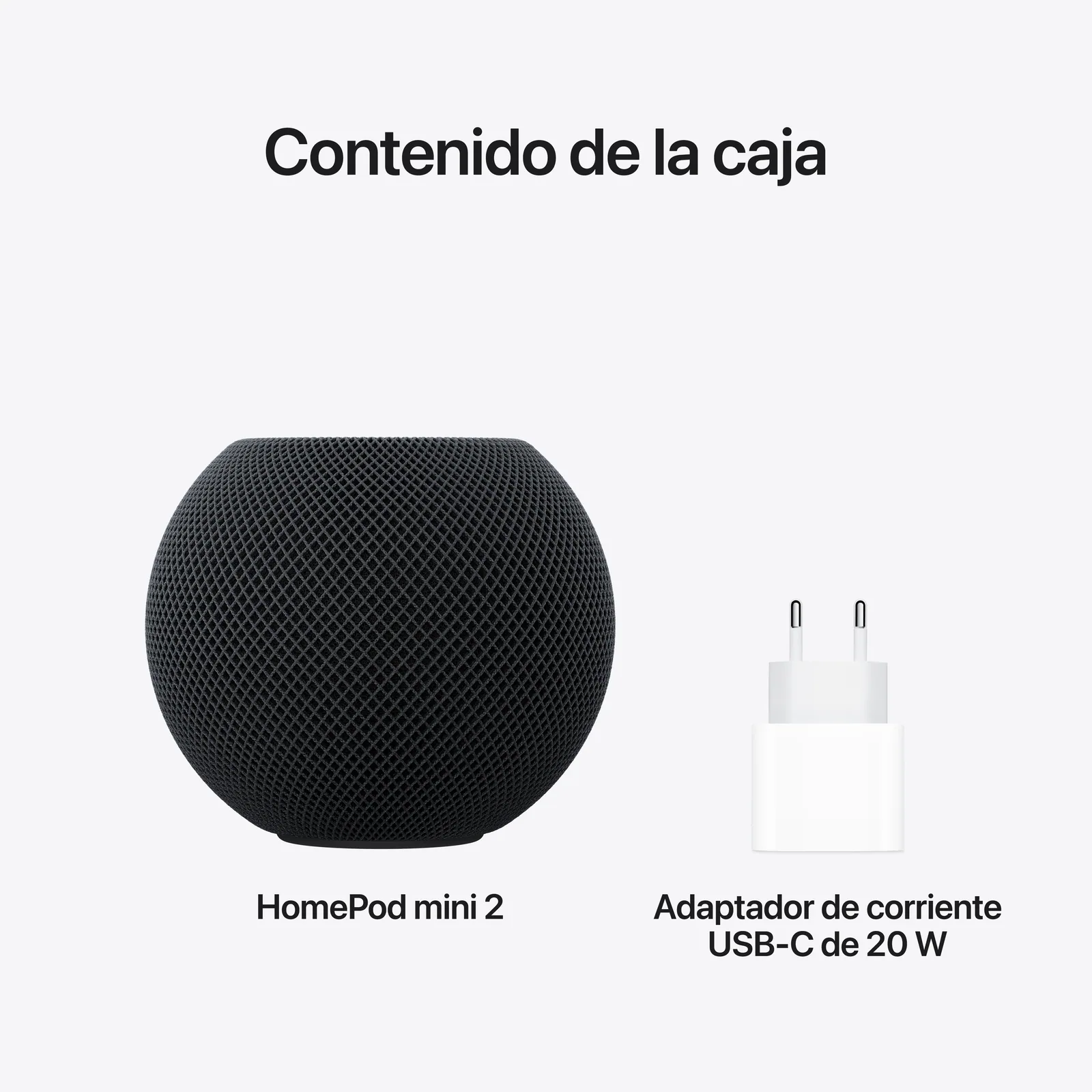 Contenido de la caja del HomePod mini 2 Medianoche