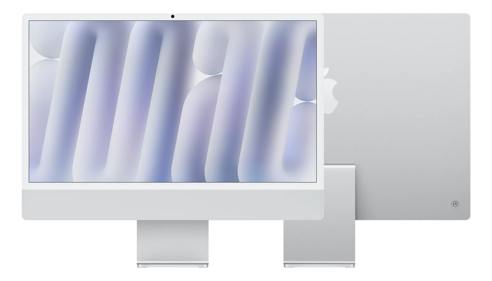 iMac de 24 pulgadas con chip M6 — plata — frontal-trasera