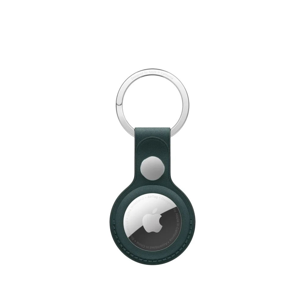 Llavero de trenzado fino para el AirTag - Verde oscuro
